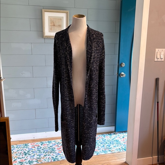 J. Jill Sweaters - J. Jill Navy Textured Open-Front Sweater